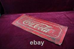 Antique Coca Cola Tin Sign Early Tacker Embossed Survivor W. F. R 1938 Glasscock