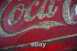 Antique Coca Cola Tin Sign Early Tacker Embossed Survivor W. F. R 1938 Glasscock