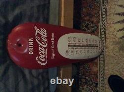Antique Coca-Cola cigar sign thermometer advertising, in good shape