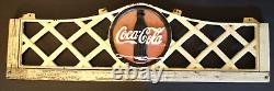 Antique Coke Cola Cast Iron Sign Soda Fountain Bench Back Pre War Advertising