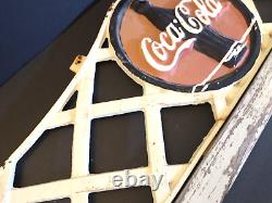 Antique Coke Cola Cast Iron Sign Soda Fountain Bench Back Pre War Advertising