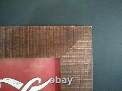 Antique Early Coca Cola Sign in Heavy White Oak Frame