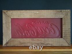 Antique Early Coca Cola Sign in Heavy White Oak Frame