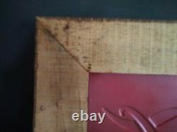 Antique Early Coca Cola Sign in Heavy White Oak Frame