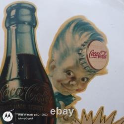 Antique Have a Coke White Sprite Boy Bottle Sign Button 16 original 2 of 2