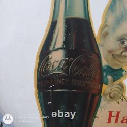 Antique Have a Coke White Sprite Boy Bottle Sign Button 16 original 2 of 2