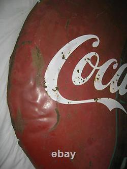 Antique MID Century 48 Coca Cola Soda Glass Bottle Metal Art Advertising Sign