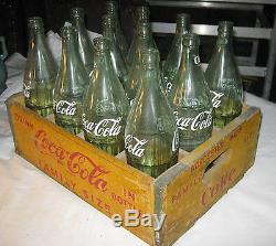 Antique Mass USA Family Size Coca Cola Wood Art Sign Crate 12 Lg Glass Bottle