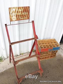 Antique Metal Coca-Cola Bottle Rack Place Empties Here and crates #05231720