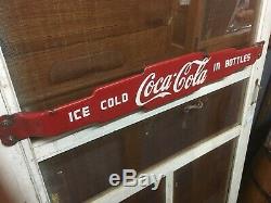 Antique Metal Porcelain Coca Cola Door Pull Push 2 Sided Vintage