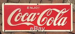 Antique Origina Coca Cola Porcelain Metal Sign