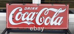 Antique Porcelain Coca-Cola Sign Bonnie And Clyde Special With Bullet Holes