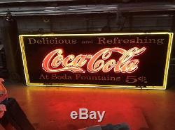 Antique Sign Can With Old Style Neon Coke Billboard design