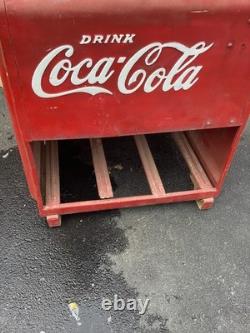Antique Sign VTG Coca-Cola (Coke) ICE COLD COOLER/ CHEST Local Pickup PA DE MD