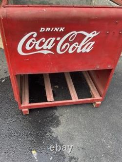 Antique Sign VTG Coca-Cola (Coke) ICE COLD COOLER/ CHEST Local Pickup PA DE MD