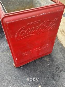 Antique Sign VTG Coca-Cola (Coke) ICE COLD COOLER/ CHEST Local Pickup PA DE MD