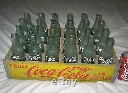 Antique Texas Coca Cola Wood Box Glass Bottle Art Crate Holder Sign USA States