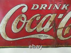 Antique Tin Coca Cola Sign C1932