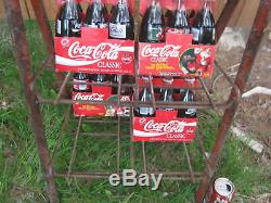 Antique USA Coca Cola Folding Metal Display Rack Bottle Package Art Stand Holder