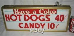 Antique USA Coca Cola Food Fair Truck Cafe Advertising Art Light Lamp Box Sign