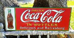 Antique Vintage 1931 Coca Cola Coke Soda Original Tin Metal Advertising Sign