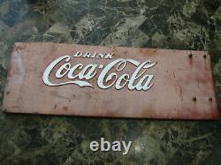 Antique Vintage COCA COLA COOLER Chest DOOR Motor Panel RARE Sign Drink Coke