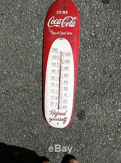Antique vintage coca cola thermometer sign