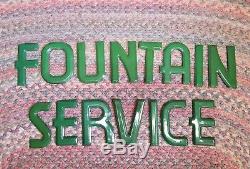 Auth Coca-Cola Fountain service porcelain 6 green letters for Marquee sign Rare