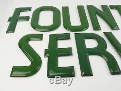 Auth Coca-Cola Fountain service porcelain 6 green letters for Marquee sign Rare