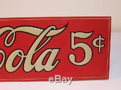 Authentic 1920's Antique Drink Coca Cola In Bottles Sign