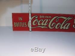 Authentic 1920's Antique Drink Coca Cola In Bottles Sign