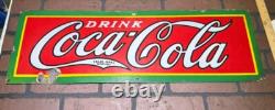 Authentic 1930's Drink Coca Cola Porcelain Soda Sign Nesco Signs, N. Y. Coke Rare