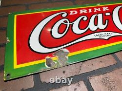 Authentic 1930's Drink Coca Cola Porcelain Soda Sign Nesco Signs, N. Y. Coke Rare