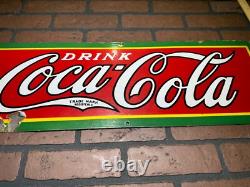 Authentic 1930's Drink Coca Cola Porcelain Soda Sign Nesco Signs, N. Y. Coke Rare