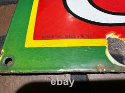 Authentic 1930's Drink Coca Cola Porcelain Soda Sign Nesco Signs, N. Y. Coke Rare