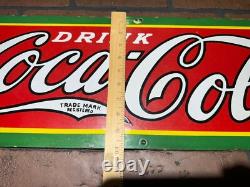 Authentic 1930's Drink Coca Cola Porcelain Soda Sign Nesco Signs, N. Y. Coke Rare