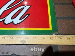 Authentic 1930's Drink Coca Cola Porcelain Soda Sign Nesco Signs, N. Y. Coke Rare