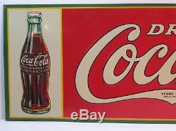 Authentic 1933 Antique Drink Coca Cola Sign In Very Good Condition
