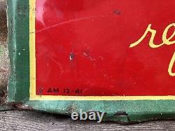 Authentic Vintage Coca Cola Metal Sign Coke Sign Soda Pop 20x28 AM 41 Vintage
