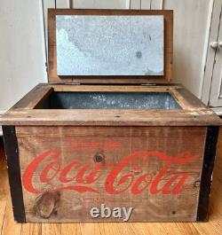 Authentic Vintage Mexican Coke Coca-Cola Cooler / Sign, Wood with Zinc 1930s-50s