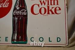 Authentic Vintage Original 1960's Coca Cola Bottle Metal Sign 27 3/4 x 19 7/8