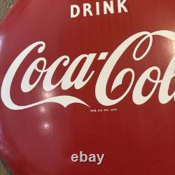 Beautiful 24 Drink Coca-Cola Metal Button Advertising Sign