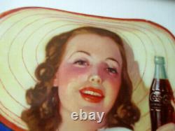 Beautiful NOS 1940 Coca Cola Cardboard Lithograph Bathing Beauty Snyder & Black