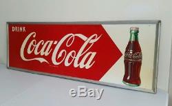 Big 1952 Drink Coca Cola Tin Sign 18 By 54 Inches