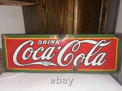 C1927 Coca-Cola Soda Pop 30 Porcelain Sign Coke