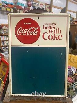 CLEAN! Original Vintage Coca-Cola Coke Metal Menu Sign 20 x 28