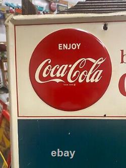 CLEAN! Original Vintage Coca-Cola Coke Metal Menu Sign 20 x 28