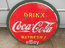 Coca Cola 1940s Double Sided Porcelain Sign Lollipop Original