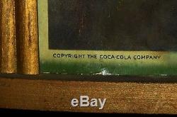 COCA COLA 1942 CARDBOARD SIGN IN ORIGINAL KAY WOOD FRAME