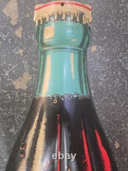 COCA COLA Bottle THERMOMETER Vintage 29 Original 1960 Tin COKE Sign USA #858